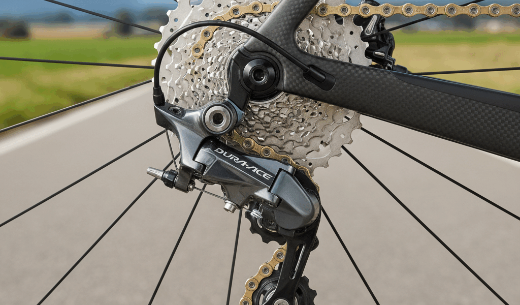 Shimano Dura-Ace rear derailleur pro road bike cassette